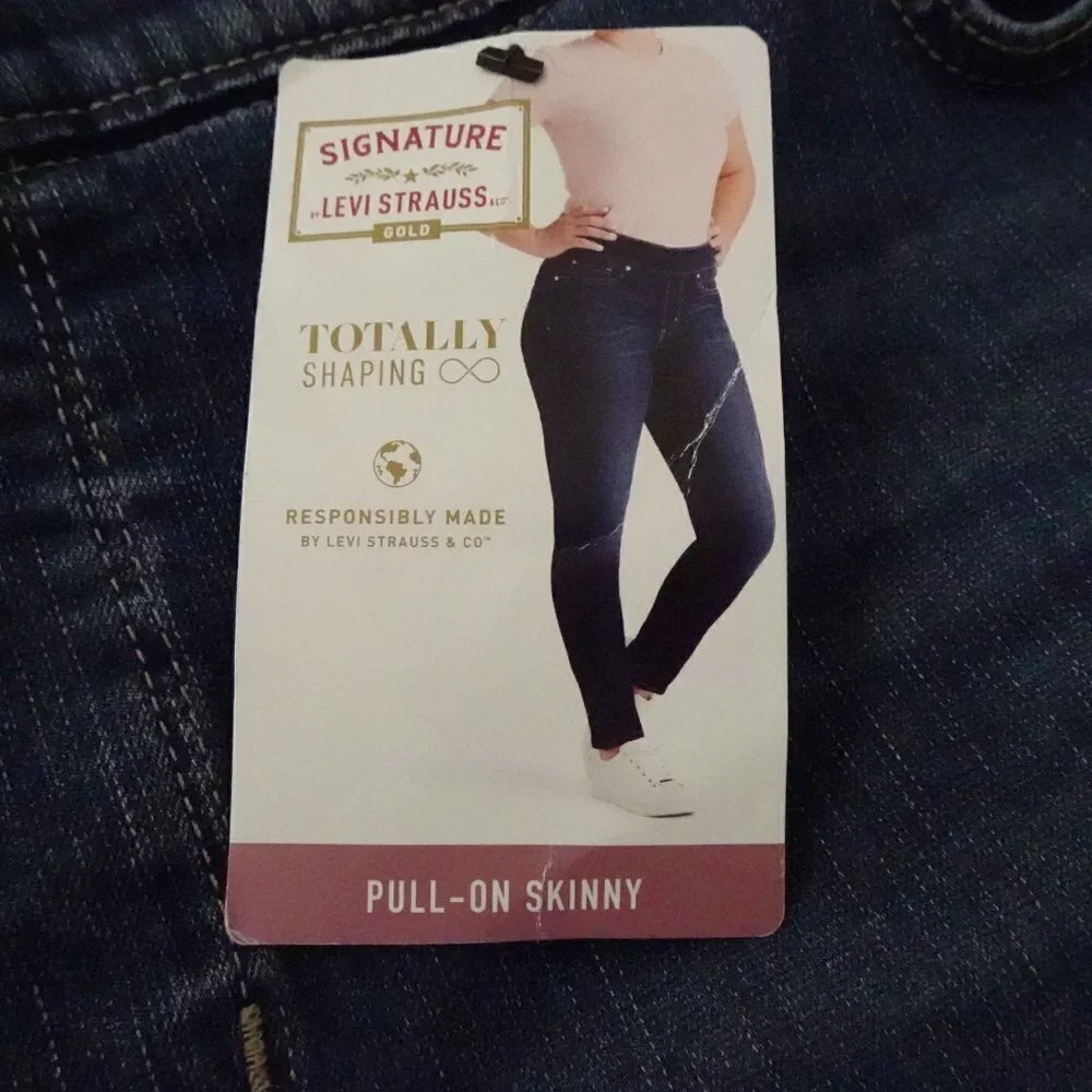 Levi Strauss Signature Skinny Jeans Women's Plus Size 28 Blue Stretch Denim - Picture 6 of 13